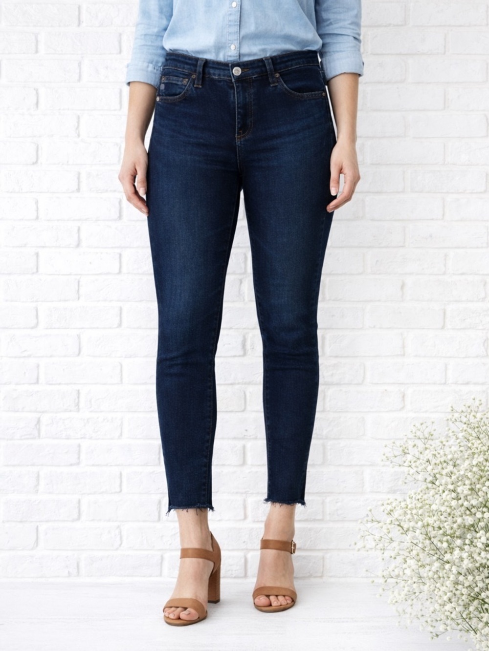 Ag The Legging Ankle Super Skinny Raw Hem Jeans Size 28